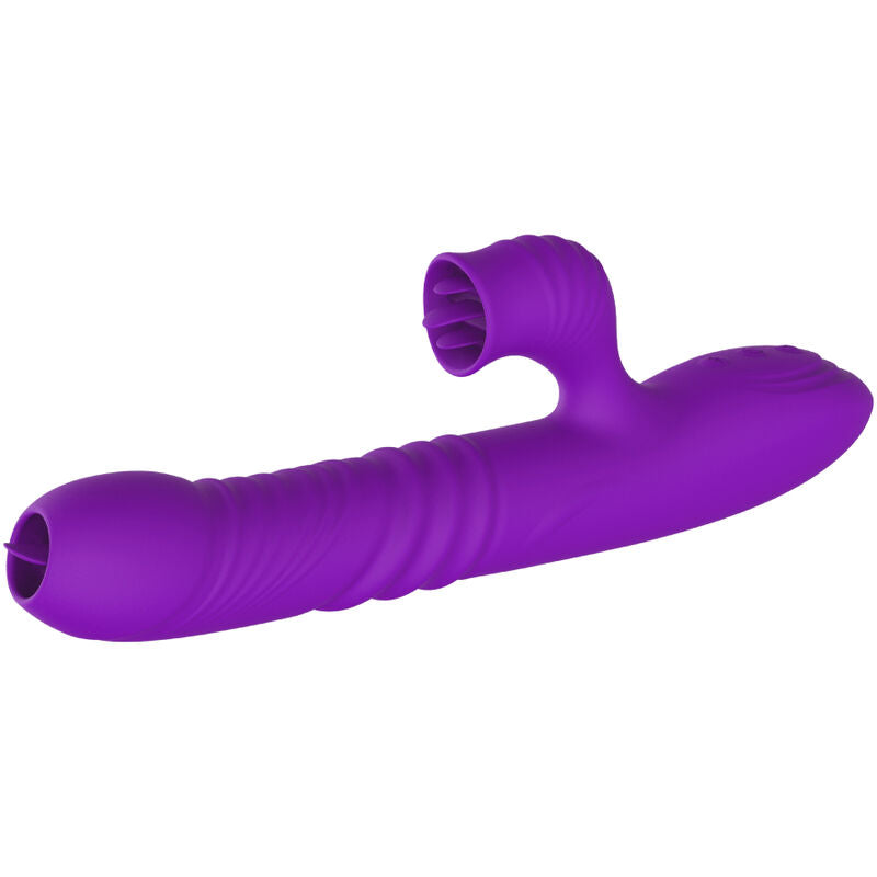 ARMONY - FULLY G SPOT RABBIT VIBRATOR WITH STIMULATING TONGUE VIOLET HEAT EFFECT