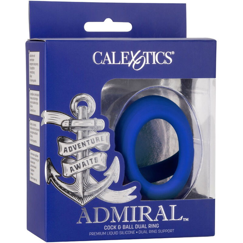 CALEXOTICS - ADMIRAL COCK BALL DUAL RING BLUE