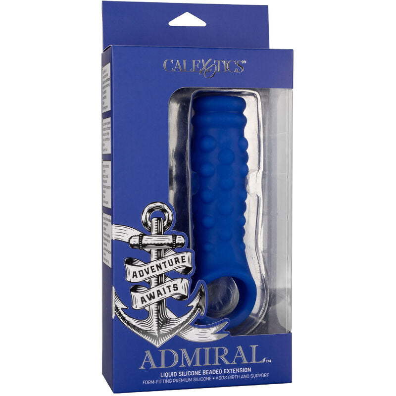 CALEXOTICS - ADMIRAL BEADED PENIS COVER LIQUID SILICONE BLUE