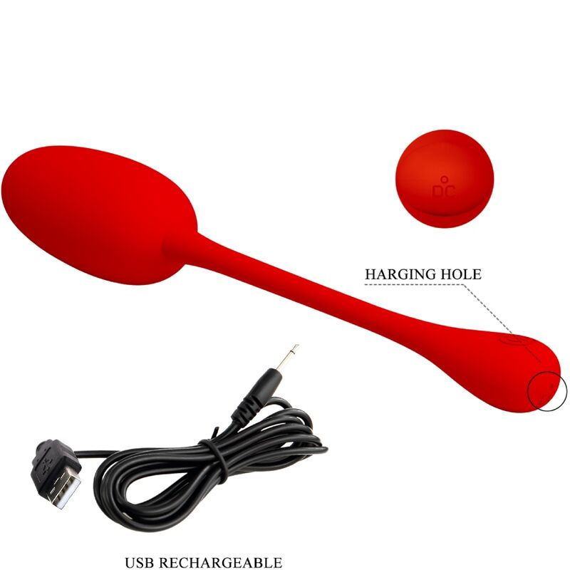 PRETTY LOVE - KNUCKER RED RECHARGEABLE VIBRATING EGG