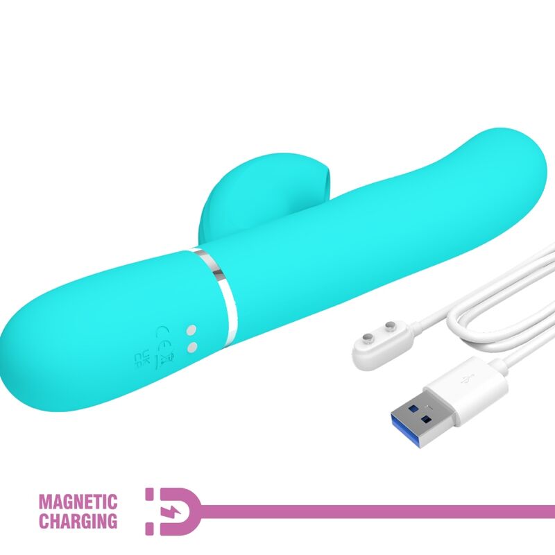 PRETTY LOVE - PERLITA MULTIFUNCTION 3 IN 1 G-SPOT VIBRATOR AQUA GREEN