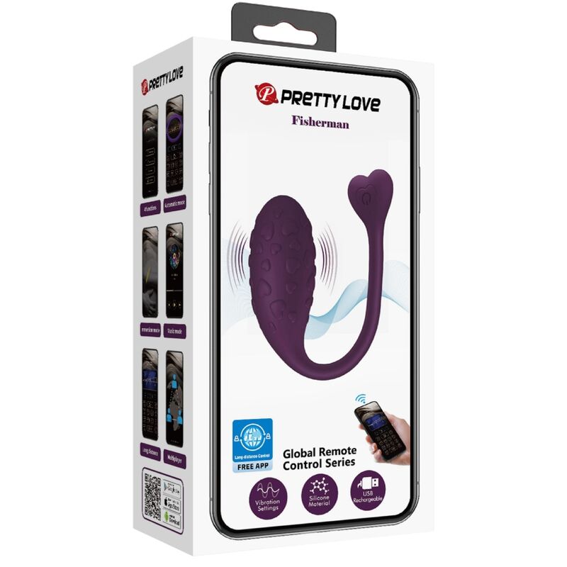 PRETTY LOVE - FISHERMAN APP CONTROLLED  VIBRATING EGG LILA