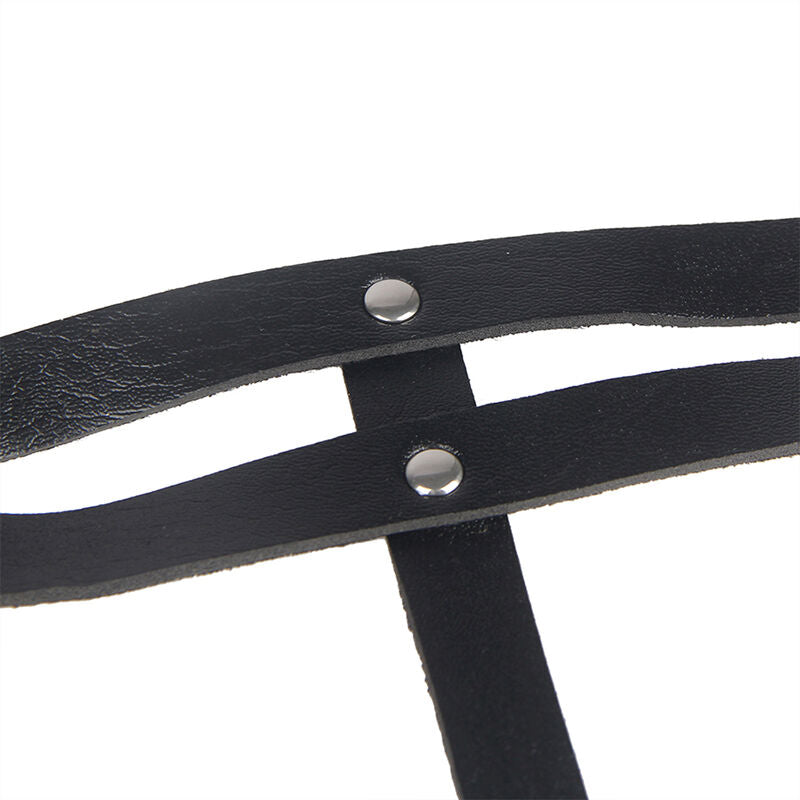 SUBBLIME - LEATHER RING CHAINBELT BLACK ONE SIZE