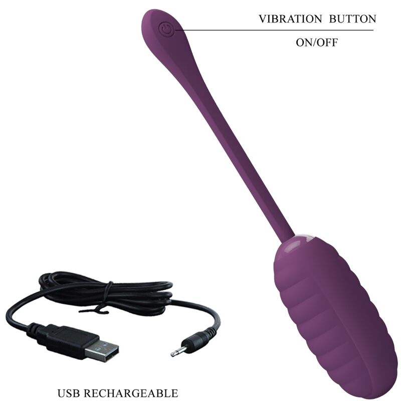 PRETTY LOVE - CASPER PURPLE RECHARGEABLE VIBRATING EGG