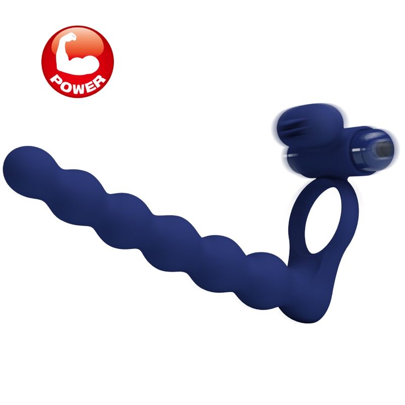 PRETTY LOVE - AJMAL VIBRATING RING WITH PLUG BLUE