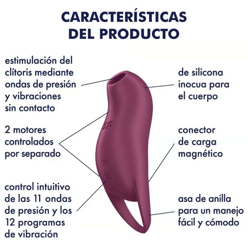 SATISFYER - POCKET PRO 1 CLITORIS STIMULATOR GARNET