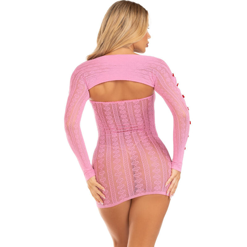 LEG AVENUE - DRESS HEART & BOWS PINK ONE SIZE