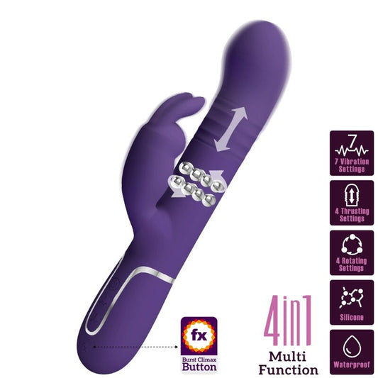 PRETTY LOVE - COALE RABBIT VIBRATOR 4 IN 1 PURPLE