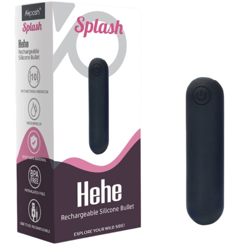 ARMONY -SPLASH HEHE VIBRATOR BULLET SILICONE 10 VIBRATIONS 65 X 15 CM BLACK