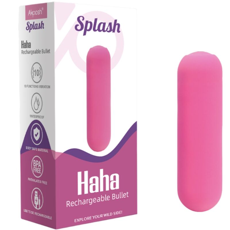 ARMONY - SPLASH HAHA VIBRATOR BULLET SILICONE 10 VIBRATIONS 75 X 19 CM PINK