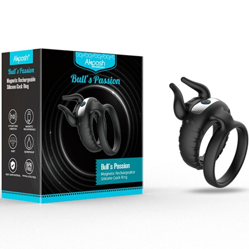 ARMONY - BULL'S PASION RING VIBRATOR 10 SPEEDS BLACK