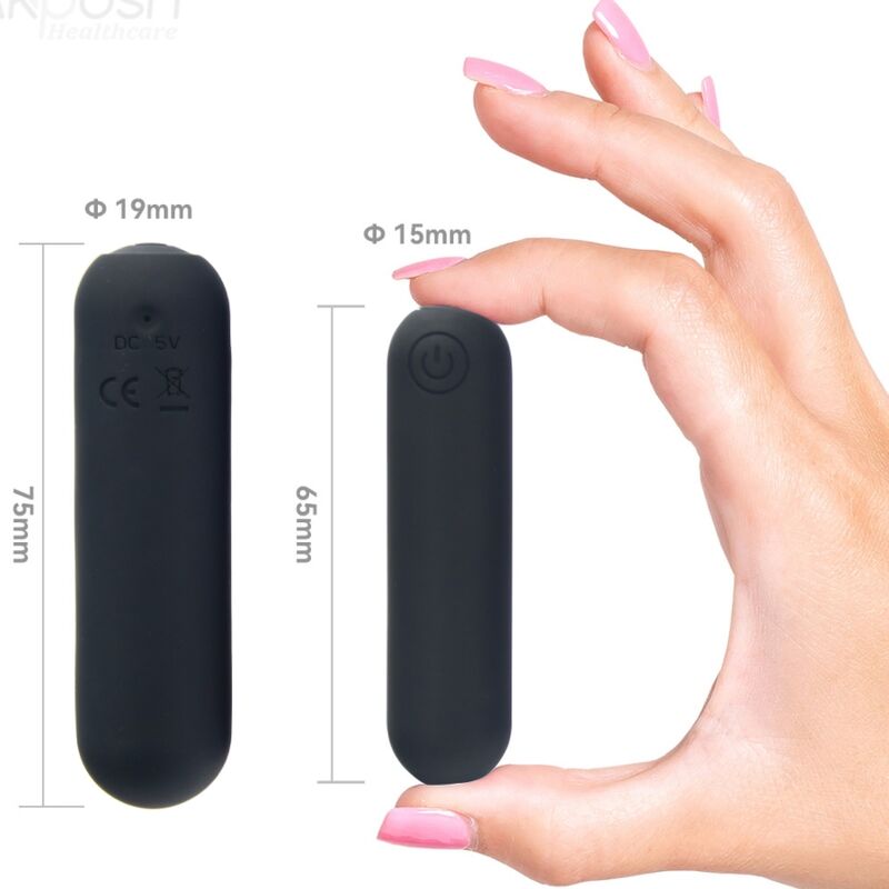 ARMONY - SPLASH HAHA VIBRATOR BULLET SILICONE 10 VIBRATIONS 75 X 19 CM BLACK