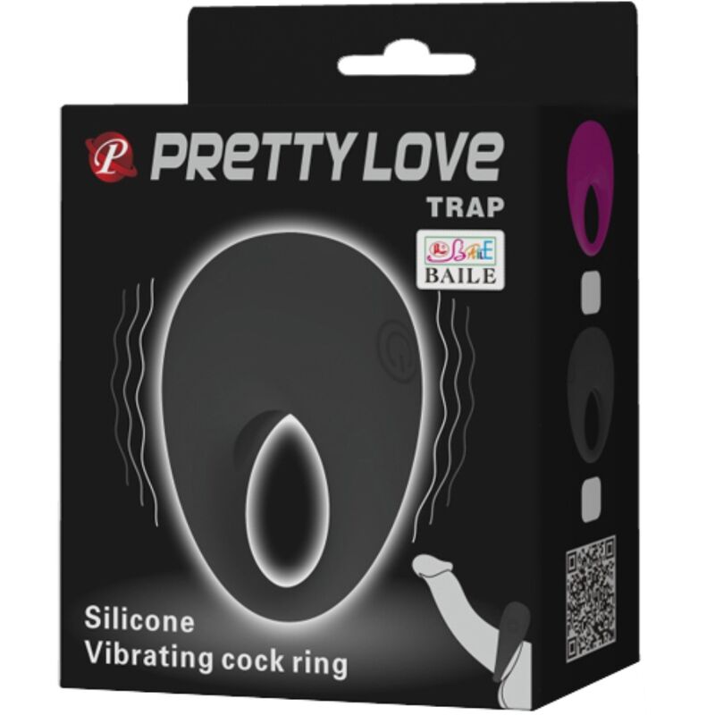 PRETTY LOVE - TRAP VIBRATOR RING BLACK