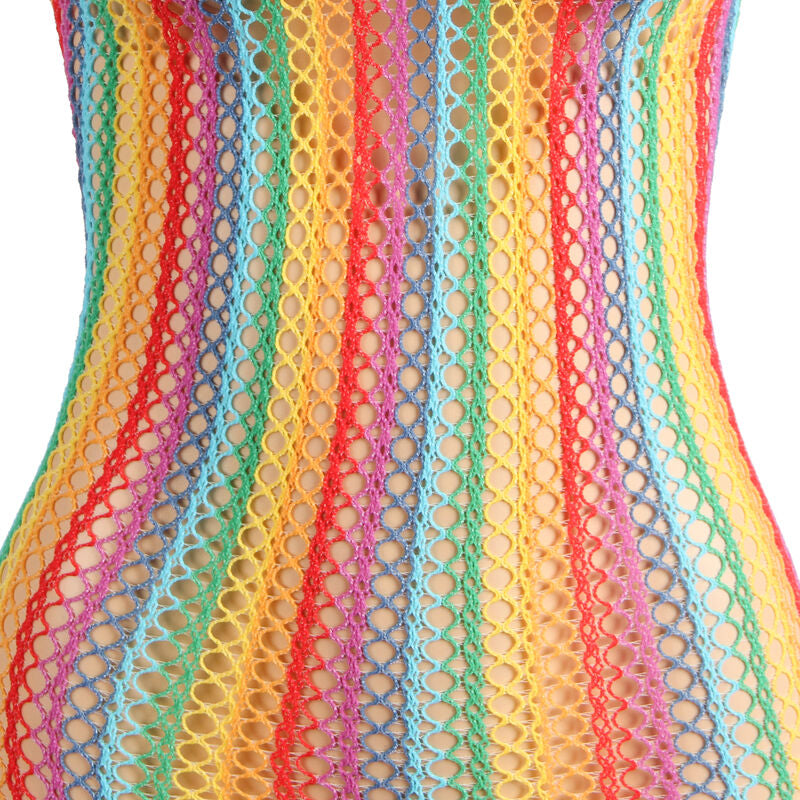 SUBBLIME - 952341 RAINBOW FISHNET DRESS ONE SIZE