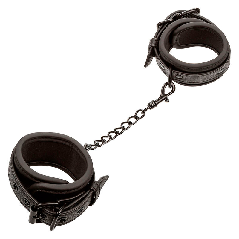 CALEXOTICS - NOCTURNAL LEATHER WRIST CUFFS ADJUSTABLE BLACK