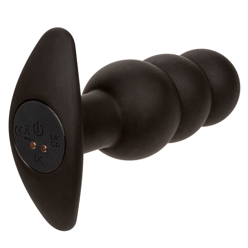 CALEXOTICS - ROCK BOTTOM BEADED ANAL PLUG 10 VIBRATIONS SILICONE BLACK