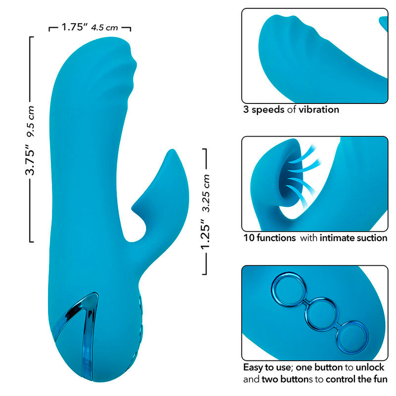 CALEXOTICS - SUNSET BEACH SEDUCER VIBRATOR & STIMULATOR 10 FUNCTIONS BLUE