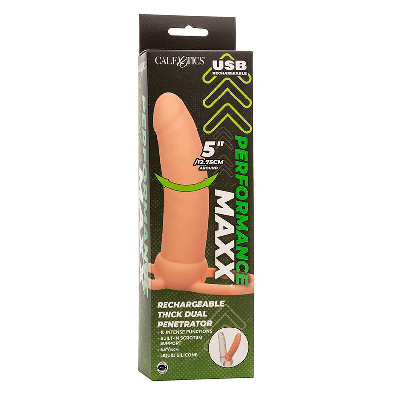 CALEXOTICS - MAXX THICK DUAL PENETRATOR 10 VIBRATIONS FLESH