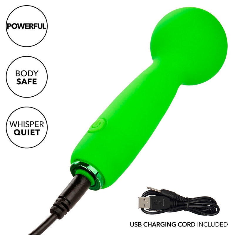 CALEXOTICS - NEON VIBES THE BUBBLY VIBE MINI MASSAGER 10 VIBRATIONS GREEN