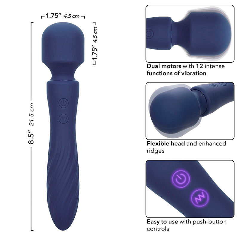 CALEXOTICS - CHARISMA MYSTIQUE MASSAGER DUAL MOTORS 12 FUNCTIONS 20,5 CM X 4.5 CM PURPLE