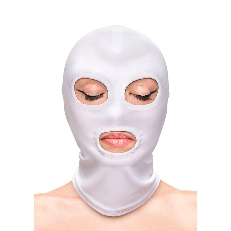 NS NOVELTIES - FETISH & FASHION EYES AND MOUTH HOOD NYLON WHITE