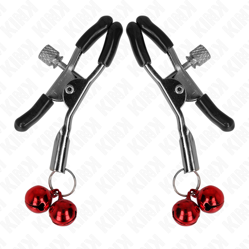 KINK - DOUBLE BELL NIPPLE CLAMP RED 6 CM