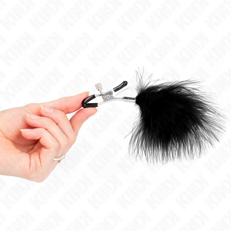 KINK - FEATHER NIPPLE CLAMP BLACK 7 CM