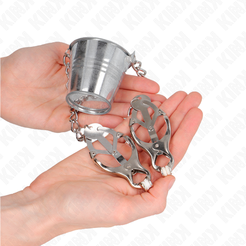 KINK - NIPPLE CLAMPS WITH A BUCKET SILVER