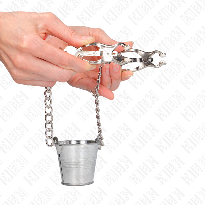 KINK - NIPPLE CLAMPS WITH A BUCKET SILVER