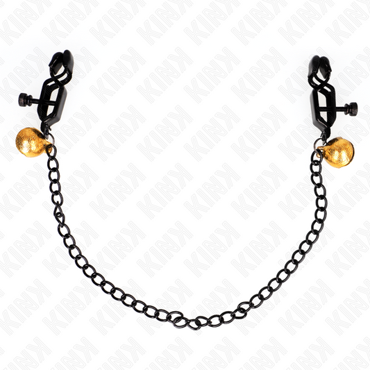 KINK - FLAT CHAIN NIPPLE CLAMPS AND BELL SILVER 30 CM