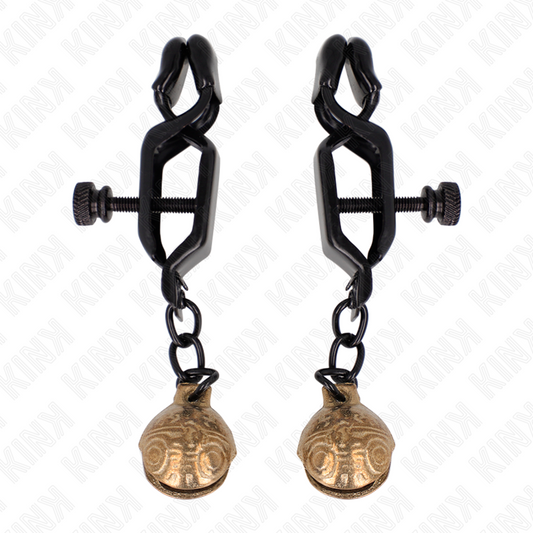 KINK - BELL JAW STYLE NIPPLE CLAMPS BLACK 7 CM