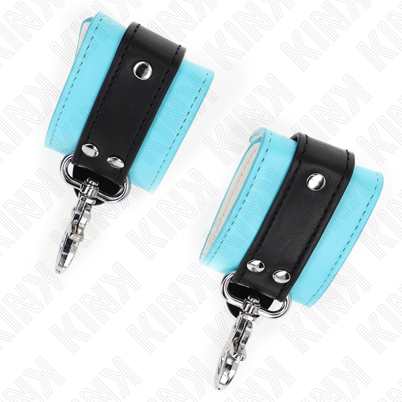 KINK - PREMIUM LOCKABLE WRIST RESTRAINTS BLACK / BLUE ADJUSTABLE 21-28 CM X 5.5 CM