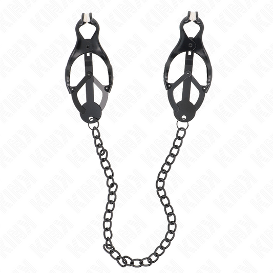 KINK - JAPANESE CLOVER NIPPLE CLAMPS WITH CHAIN BLACK 30 CM