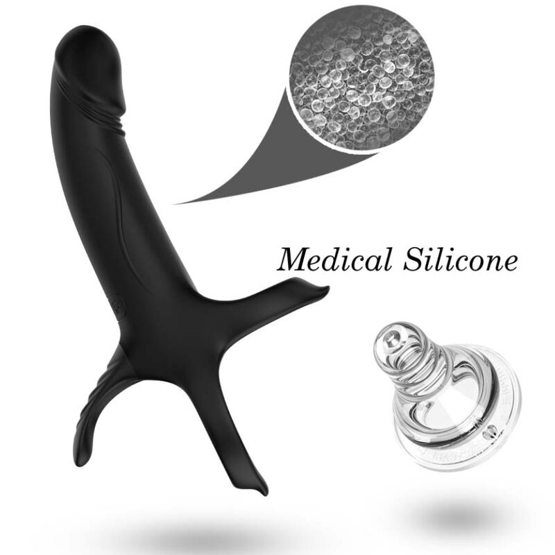 ARMONY - DILDO WITH RING & VIBRATOR BLACK