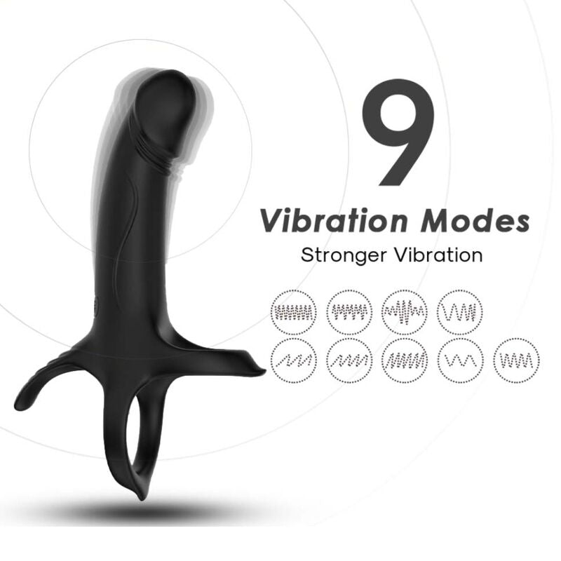 ARMONY - DILDO WITH RING & VIBRATOR BLACK