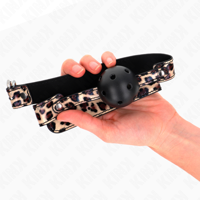 KINK - LEOPARD BREATHABLE BALL 4.5 CM GAG 65 x 2.5 CM