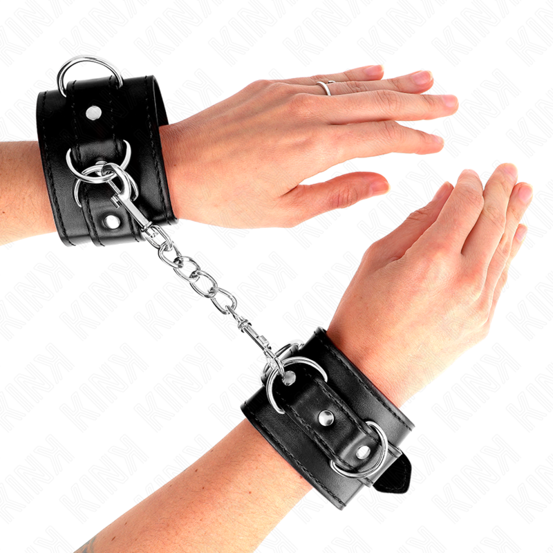 KINK - 3 D-RING WRIST RESTRAINTS ADJUSTABLE BLACK 17.5-25 CM X 6 CM