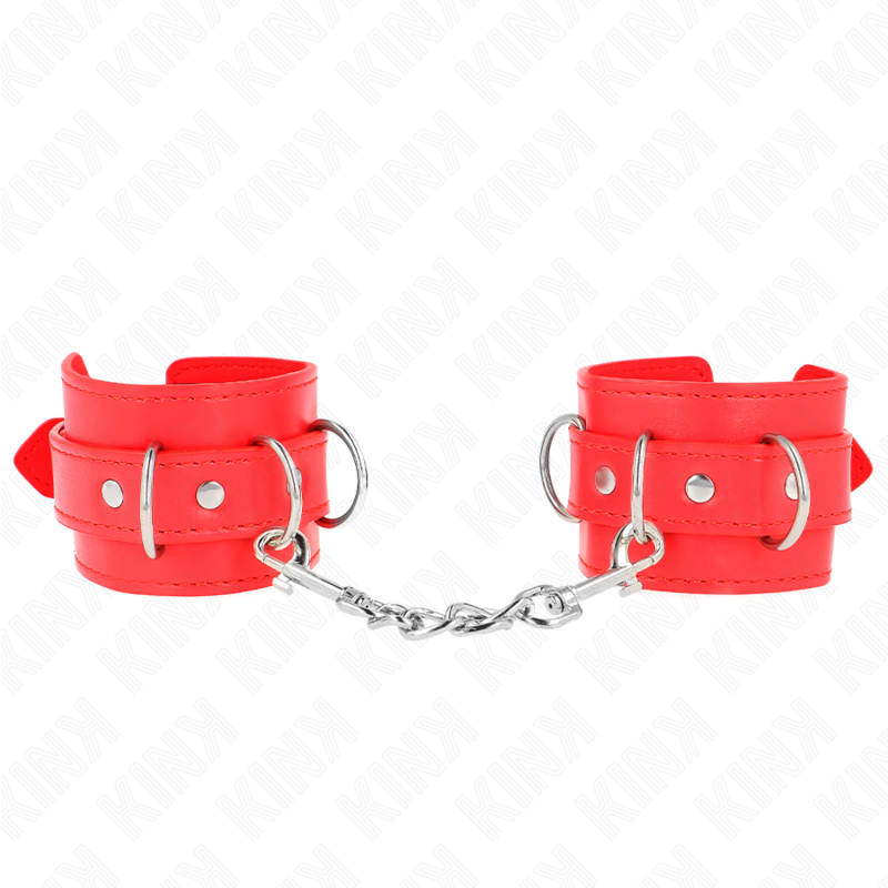 KINK - 3 D-RING WRIST RESTRAINTS ADJUSTABLE RED 17.5-25 CM X 6 CM