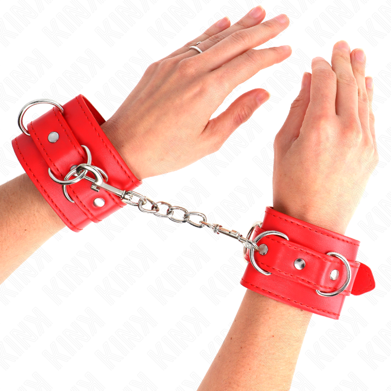 KINK - 3 D-RING WRIST RESTRAINTS ADJUSTABLE RED 17.5-25 CM X 6 CM