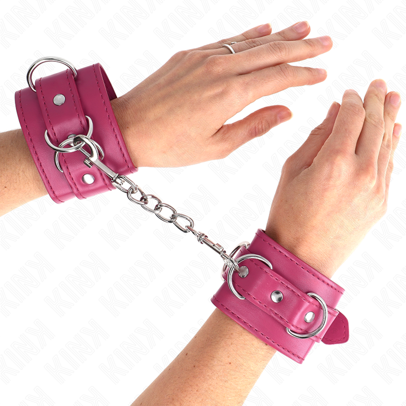 KINK - 3 D-RING WRIST RESTRAINTS ADJUSTABLE PINK 17.5-25 CM X 6 CM