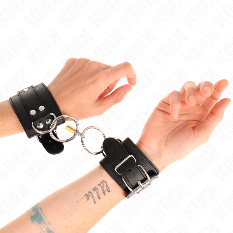 KINK - O-RING LOCKED WRIST RESTRAINTS BLACK ADJUSTABLE 20-28 CM X 5.5 CM