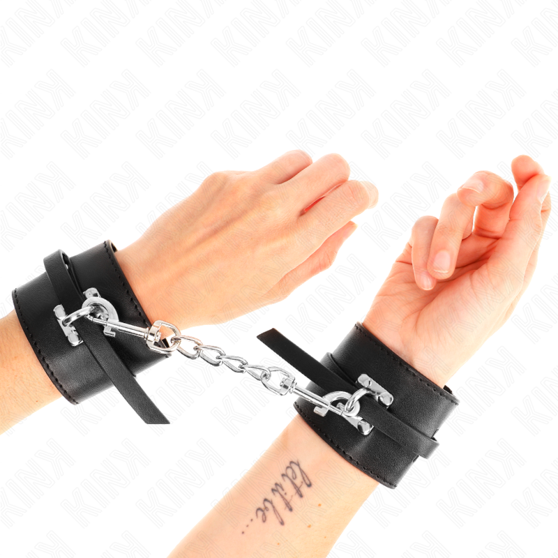 KINK - DELUXE LOCKING WRIST RESTRAINTS BLACK ADJUSTABLE 14.5-21 CM X 6 CM