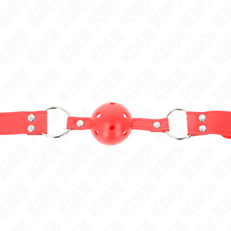 KINK - COMPLETE RED HOLLOW HARD BALL GAG 62 x 2 CM