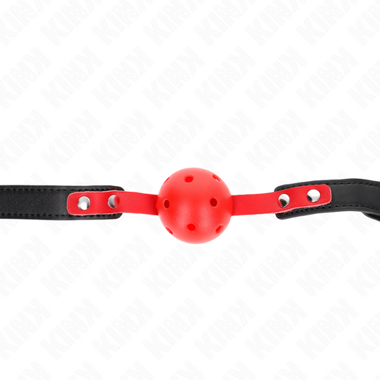 KINK - RED HOLLOW HARD BALL 4 CM GAG BLACK STRAP 60 x 2 CM ADJUSTABLE 37-52 CM