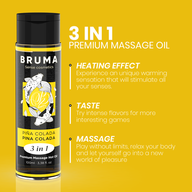 BRUMA - PREMIUM MASSAGE HOT OIL PINA COLADA 3 IN 1 - 100 ML