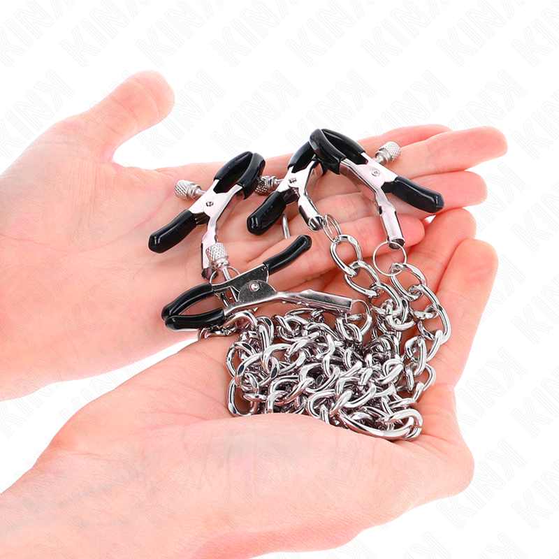 KINK - 4 CHAIN NIPPLE CLAMPS 32 CM WITH LITTLE CHAINS 14 CM