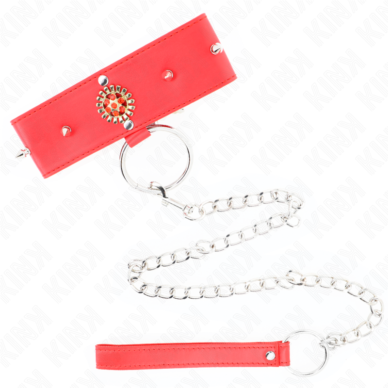 KINK - RED DIAMOND NECKLACE WITH BELT 65 CM AJDUSTABLE 35-51 CM X 7 CM