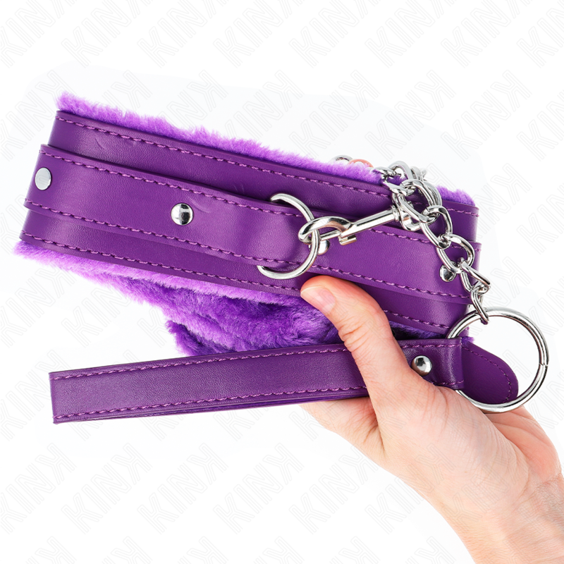 KINK - COLLAR WITH LEASH 65 CM WITH RESTRICTIONS PURPLE 36-42 CM X 5.5 CM