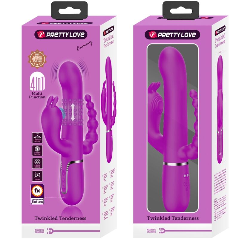 PRETTY LOVE - CAMMY TRIPLE VIBRATOR MULTIFUNCTION 4 IN 1 PINK