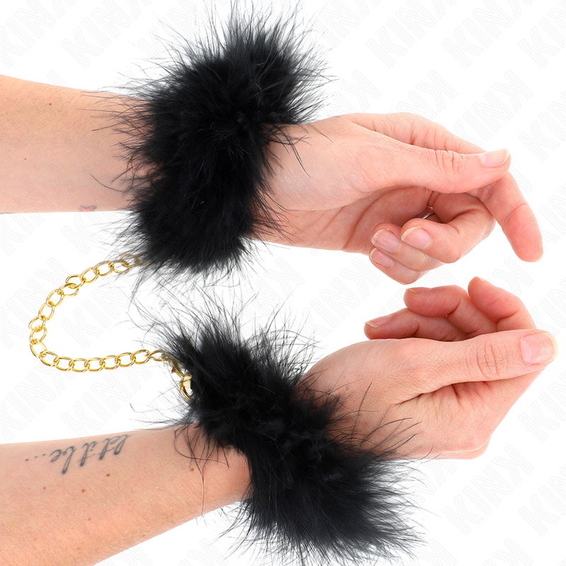 KINK - FEATHER HAND CUFFS WITH GOLD CHAIN MODEL 0